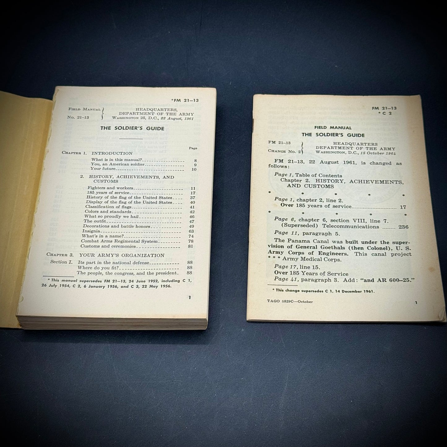 Vintage 1961 US Military Soldier's Handbook with Revision Booklet