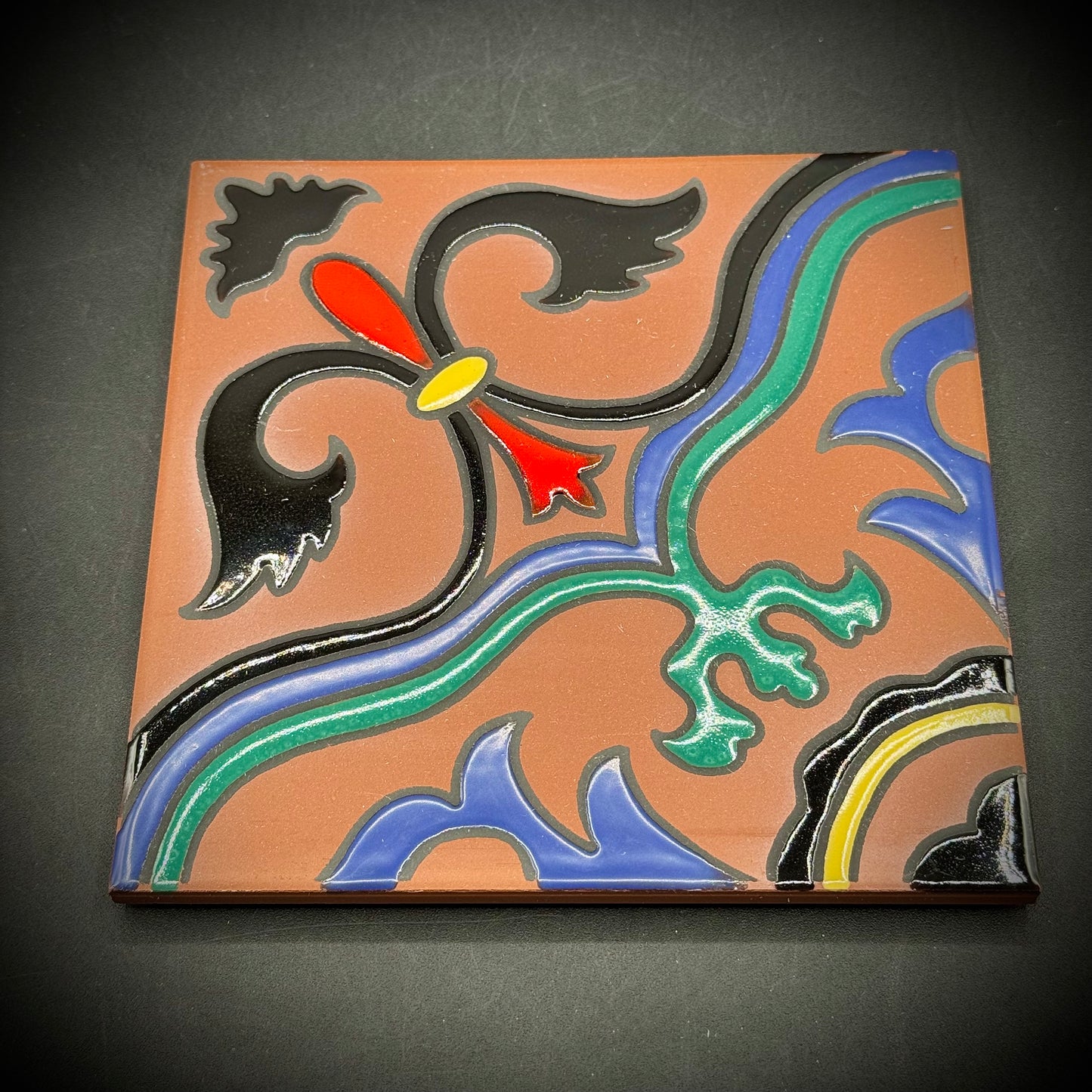 Vibrant Santa Catalina Pottery Tile/Trivet