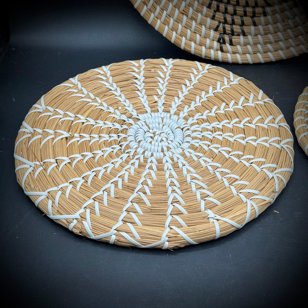 Set of 3 Woven Hanging Baskets/Hot Plates