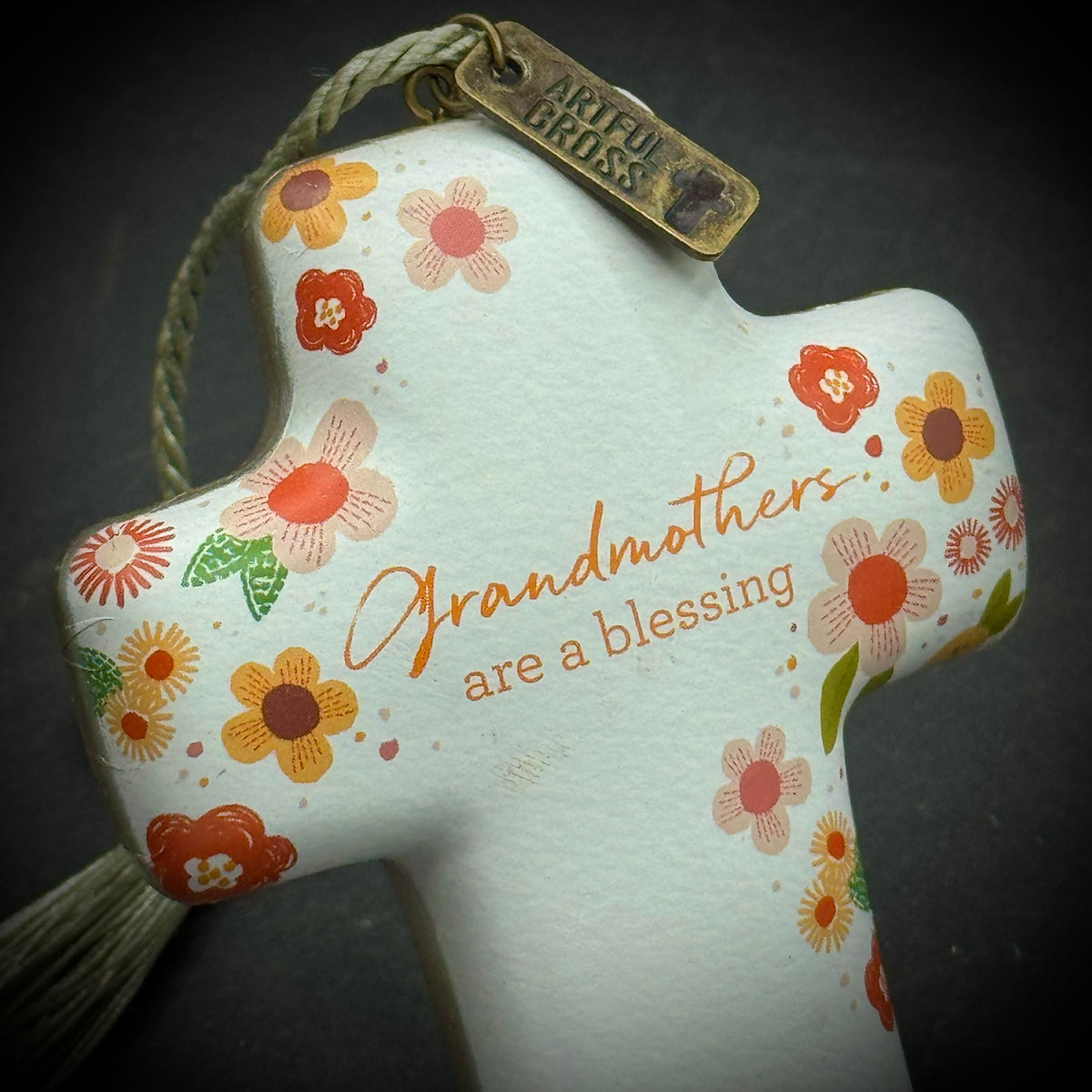 Artful Cross "Grandmothers Are A Blessing" Heart, Key & Tassel