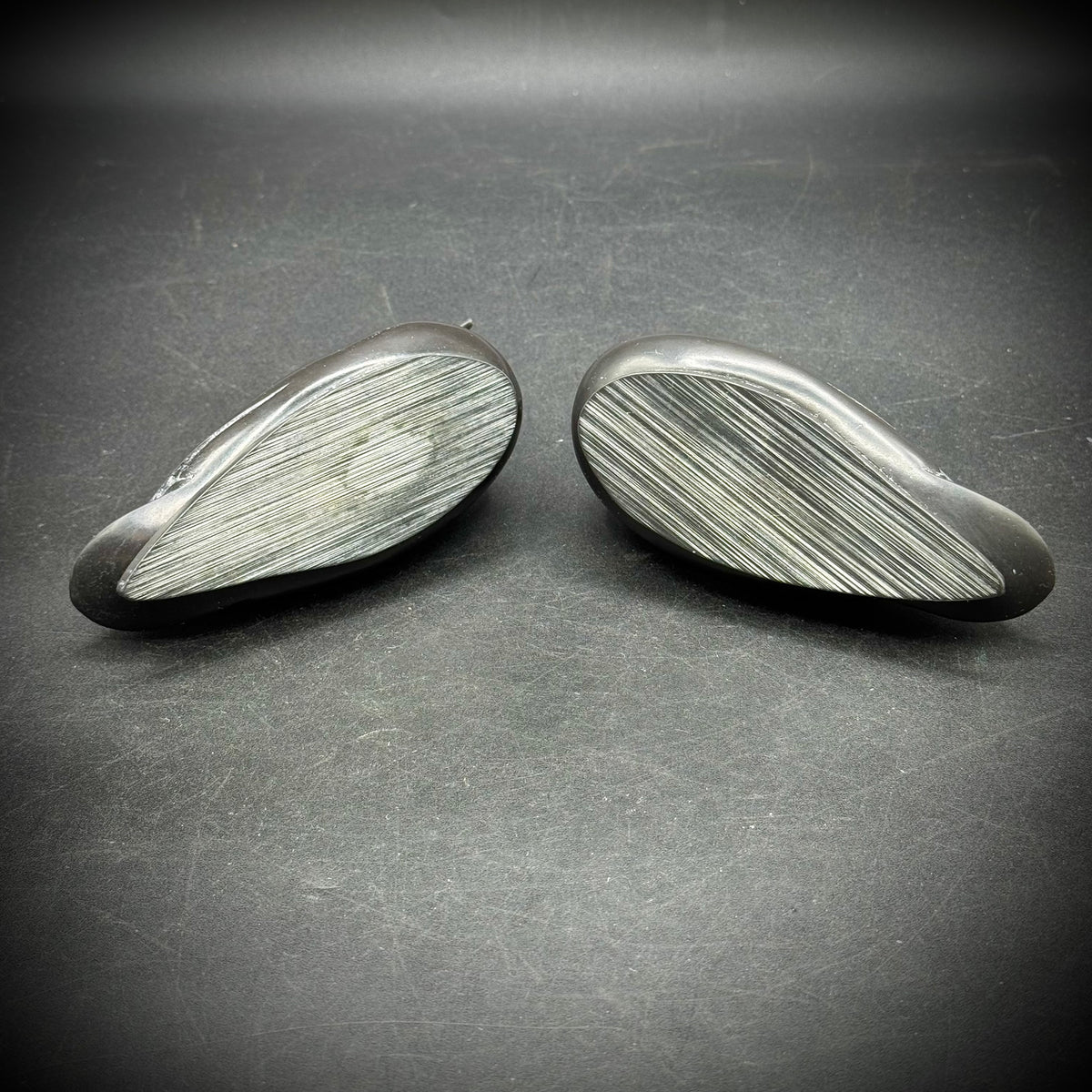 Pair of Native Folk Art Carved Pearlite Loons