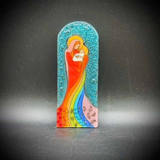 Stunning Handcrafted Blown Glass Madonna & Child