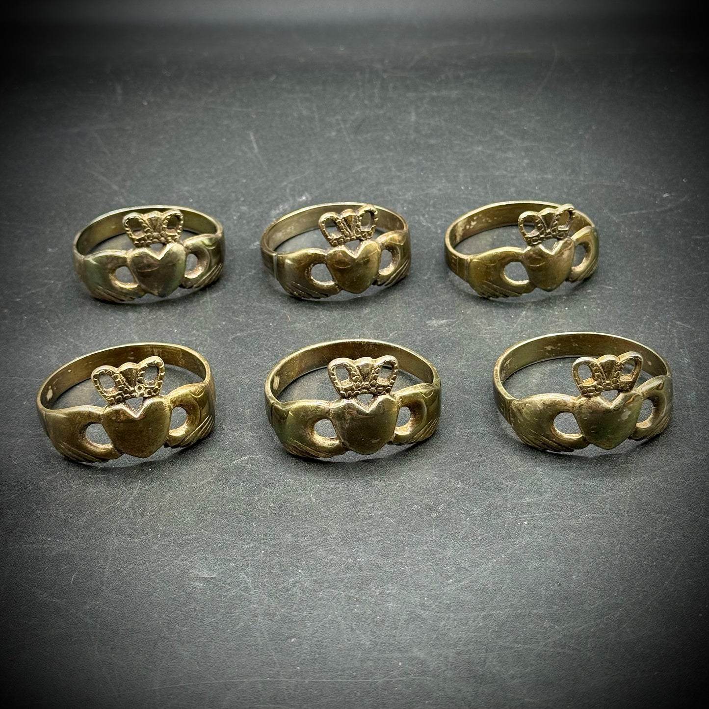 Set of 6 Silver Plated Irish Claddagh Napkin Rings