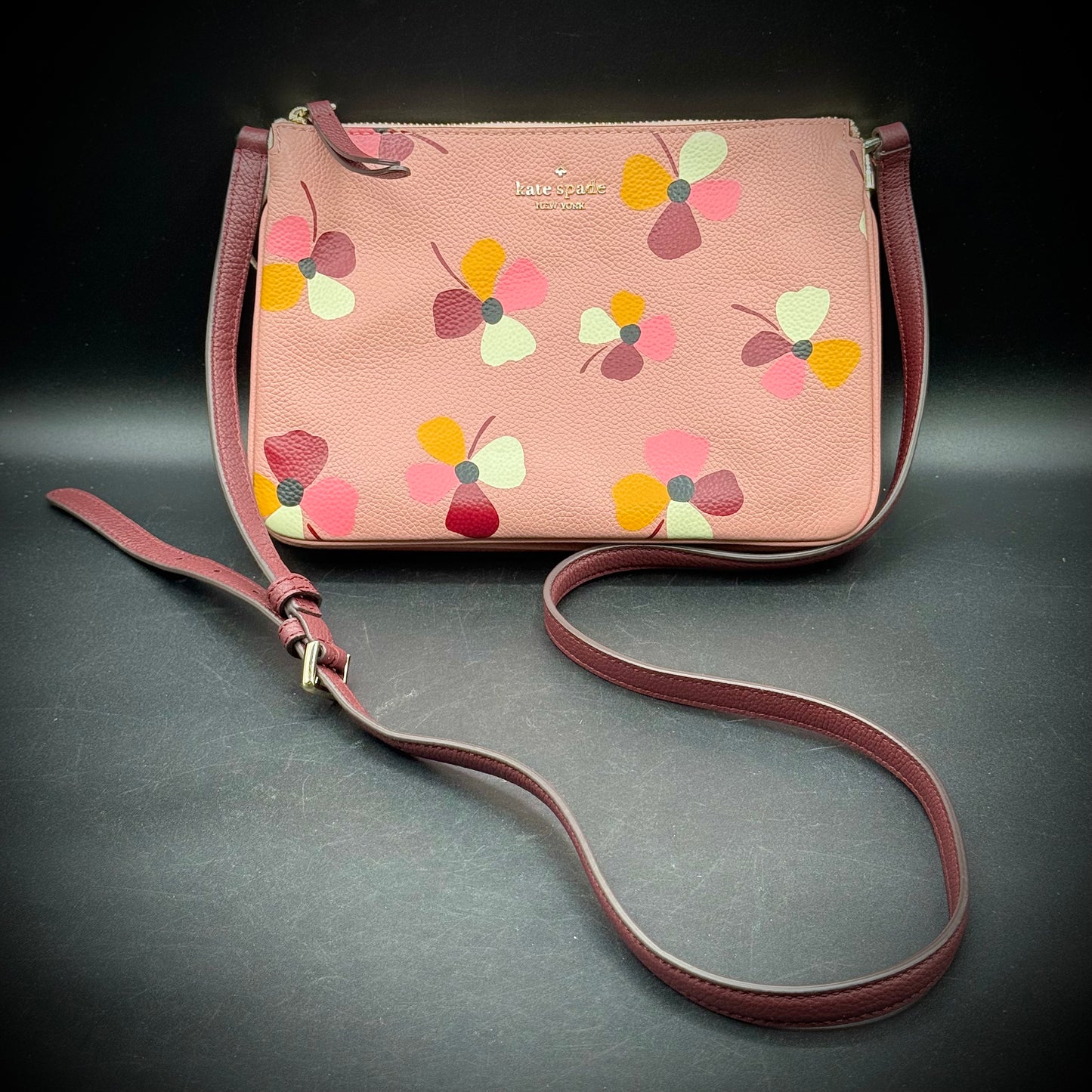 Kate Spade New York Triple Gusset Flower Motif Crossbody Bag