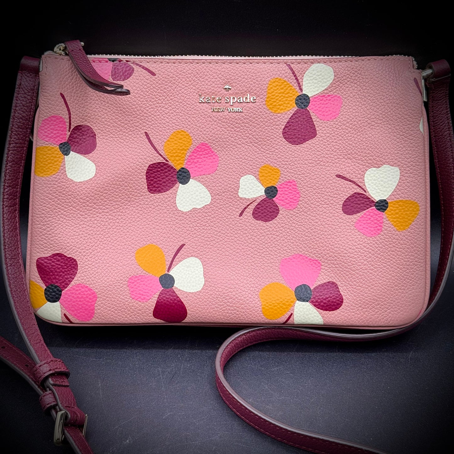 Kate Spade New York Triple Gusset Flower Motif Crossbody Bag