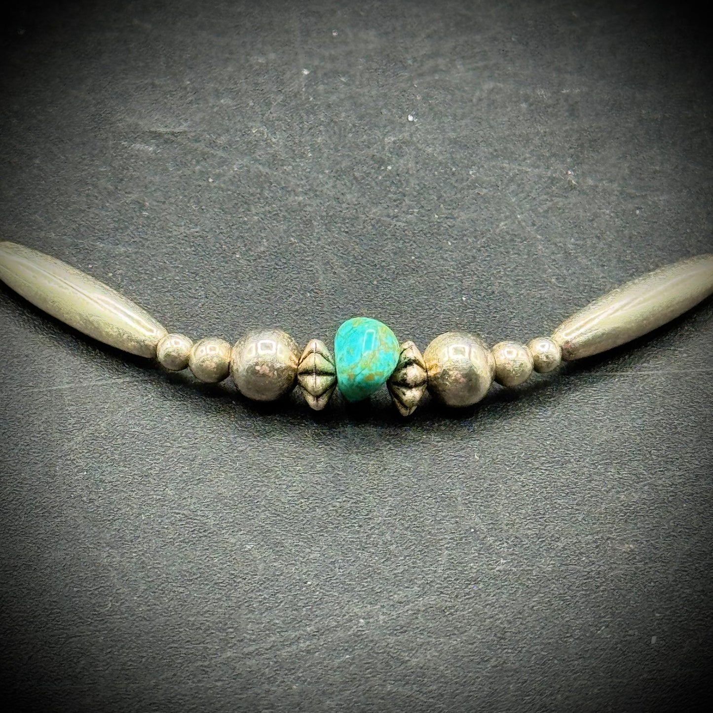 Necklace with Real Turquoise Pieces