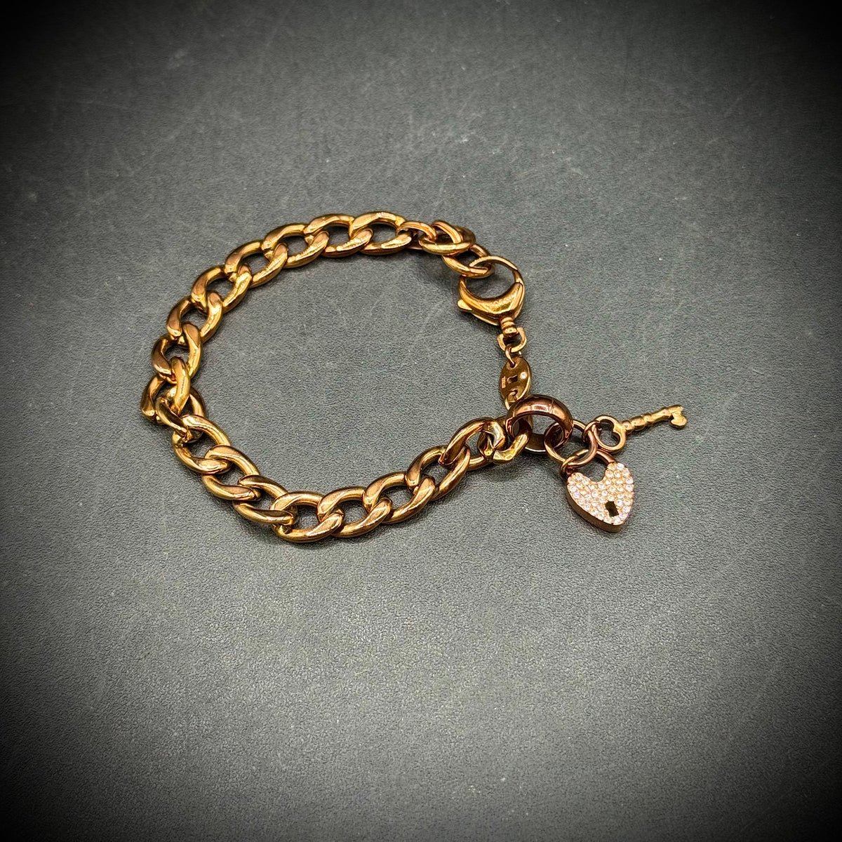 Fossil Designer Lock and Key Charm Bracelet