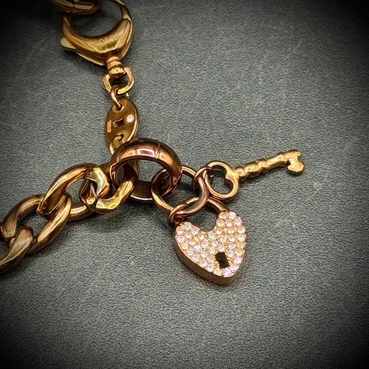 Fossil Designer Lock and Key Charm Bracelet