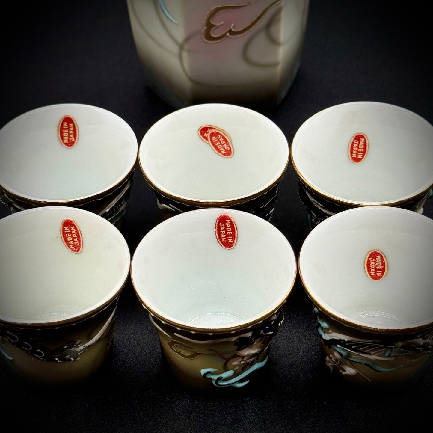 Vintage Dragonware Lithophane Sake Set