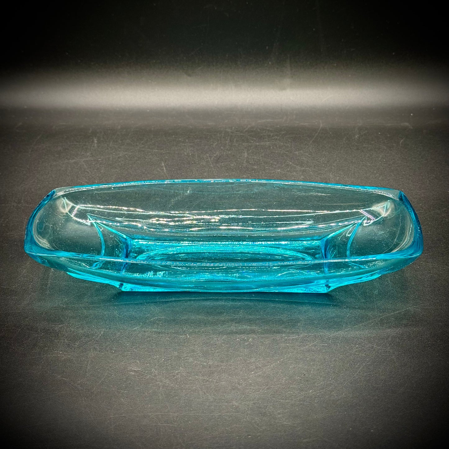 Vintage 1960s Capri Blue Hazel Atlas Rectangular Dish