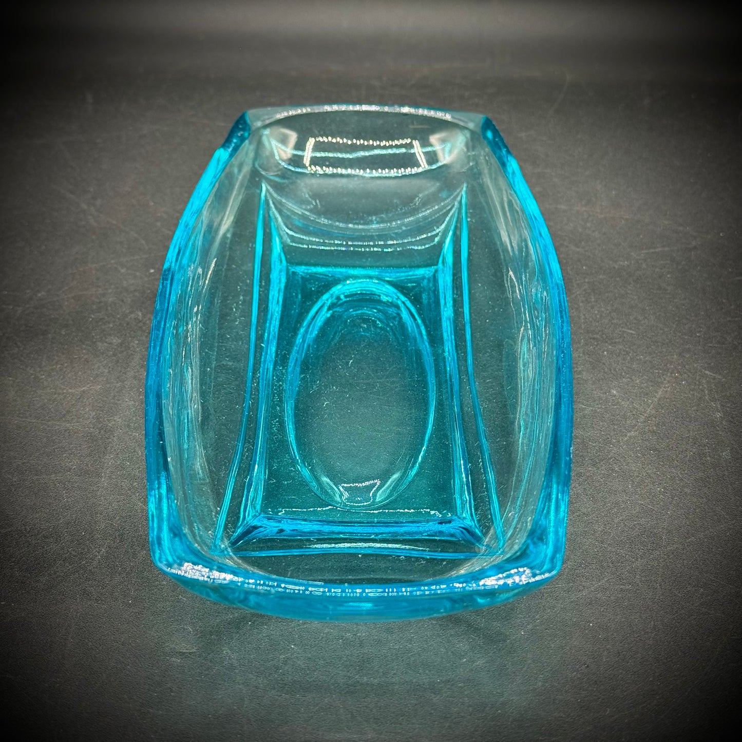 Vintage 1960s Capri Blue Hazel Atlas Rectangular Dish