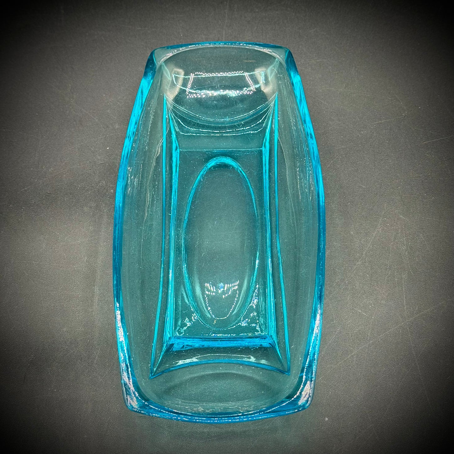 Vintage 1960s Capri Blue Hazel Atlas Rectangular Dish