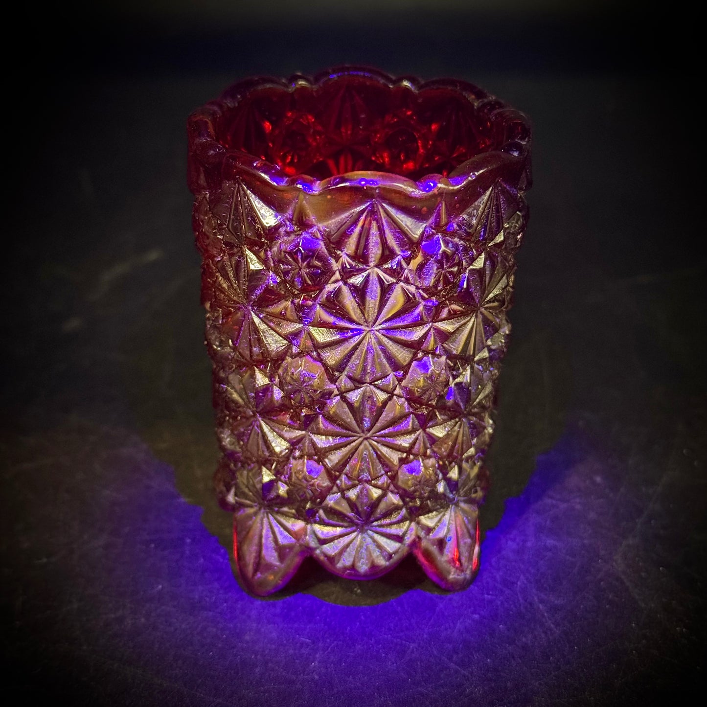 Vintage Cadmium Glowing Ruby Red Toothpick Holder