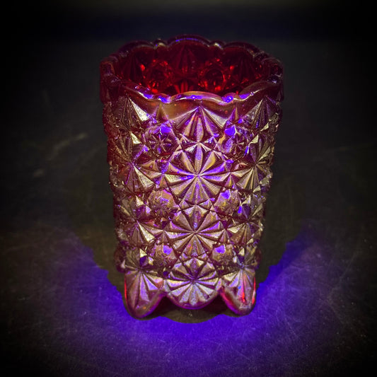 Vintage Cadmium Glowing Ruby Red Toothpick Holder