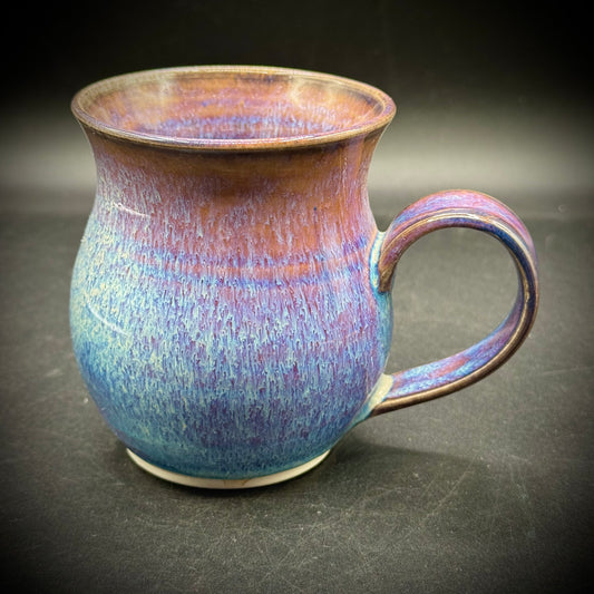 Artist Signed Ceramic Blue & Lavender Glaze Mug
