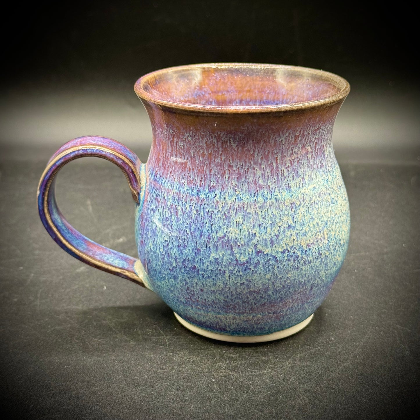 Artist Signed Ceramic Blue & Lavender Glaze Mug