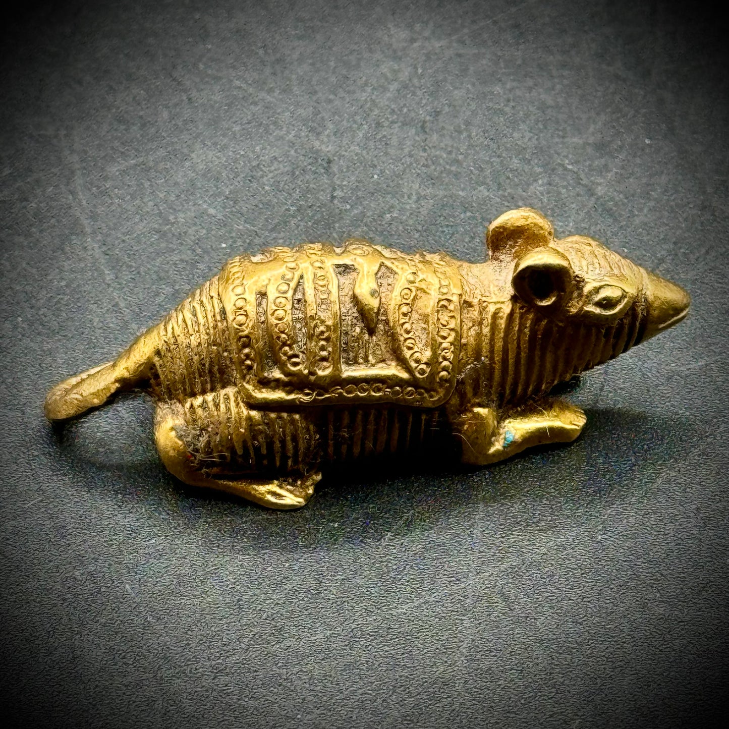 Egyptian Revival Small Brass Rat Figurine