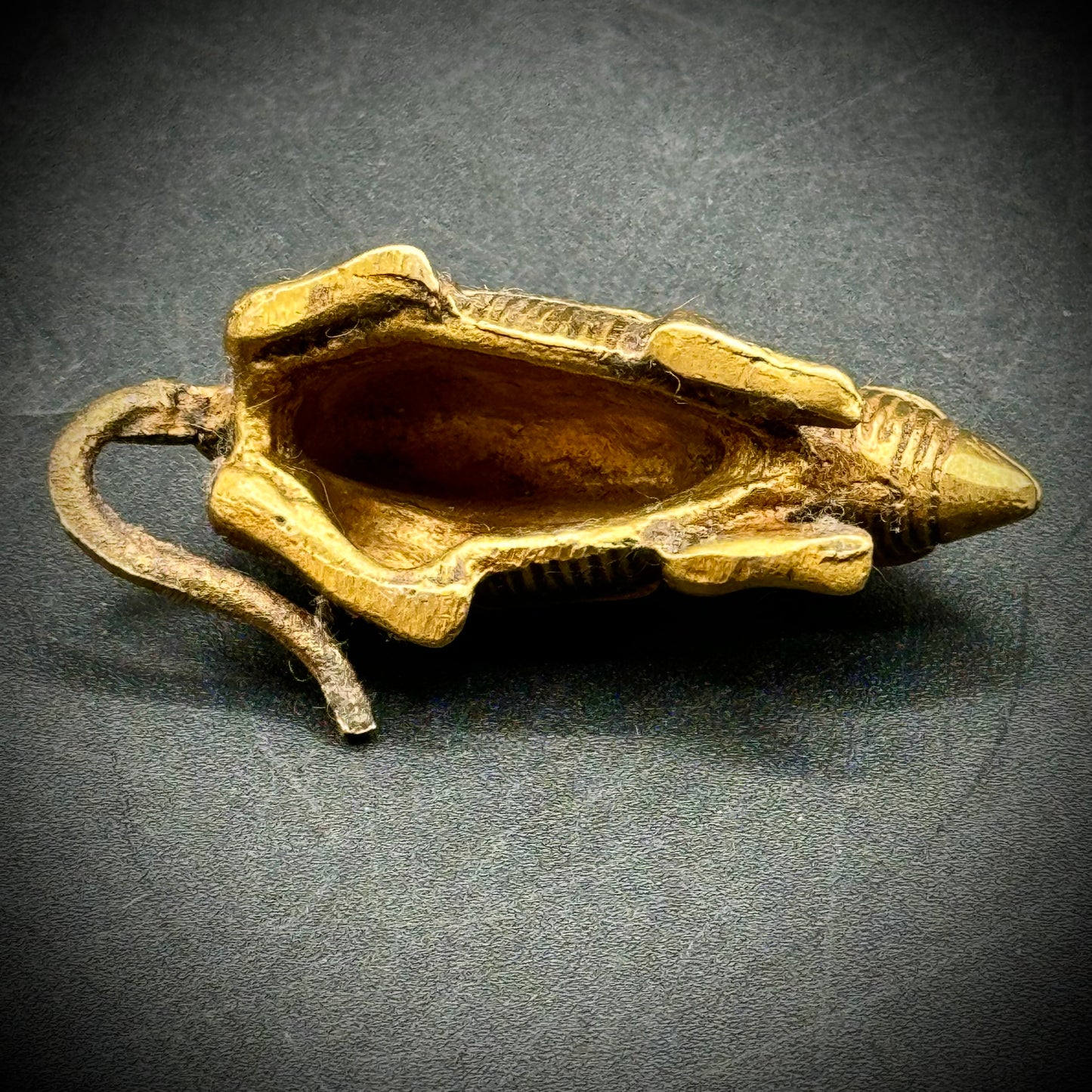 Egyptian Revival Small Brass Rat Figurine