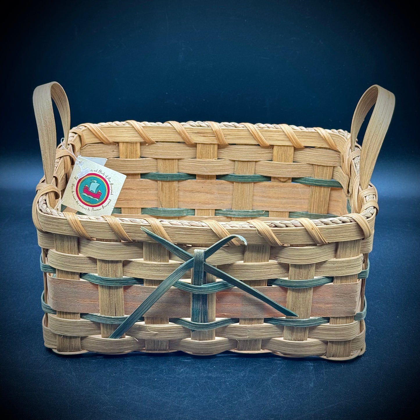 New with Tag New Brunswick Canada Hand Woven Basket