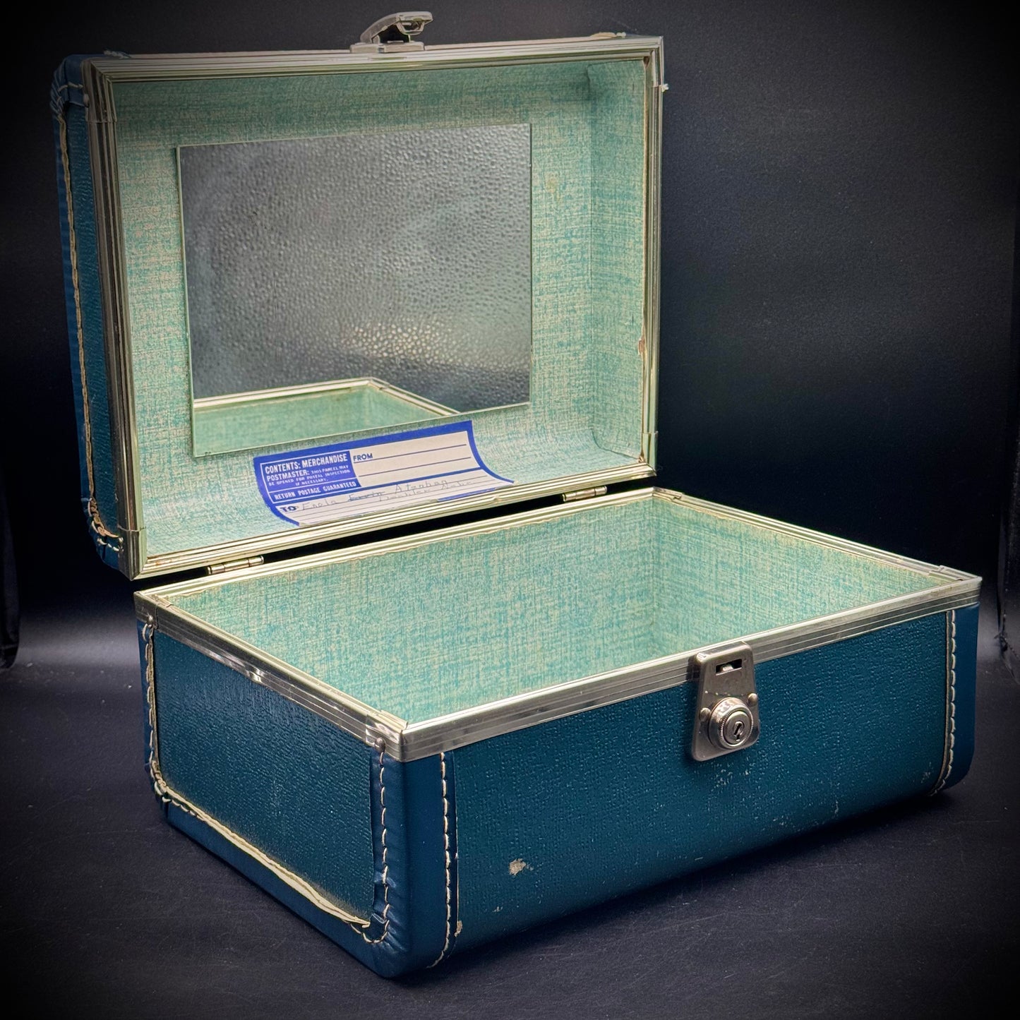 Vintage 1960s Train Case with Mirror