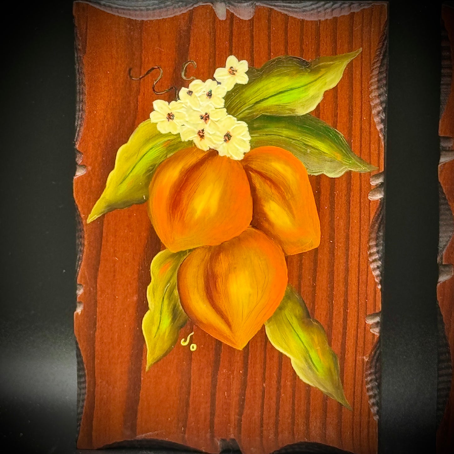 Set if 3 Original Fruit Motif Paintings on Wood by Artist JoAnn Ehlers