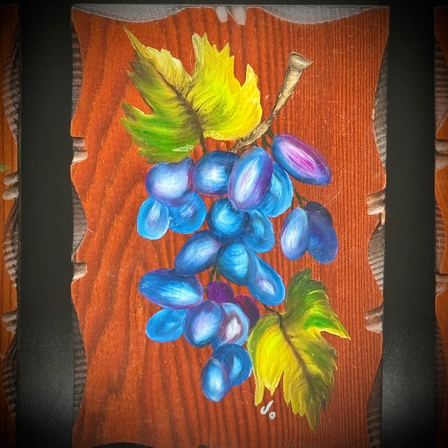 Set if 3 Original Fruit Motif Paintings on Wood by Artist JoAnn Ehlers