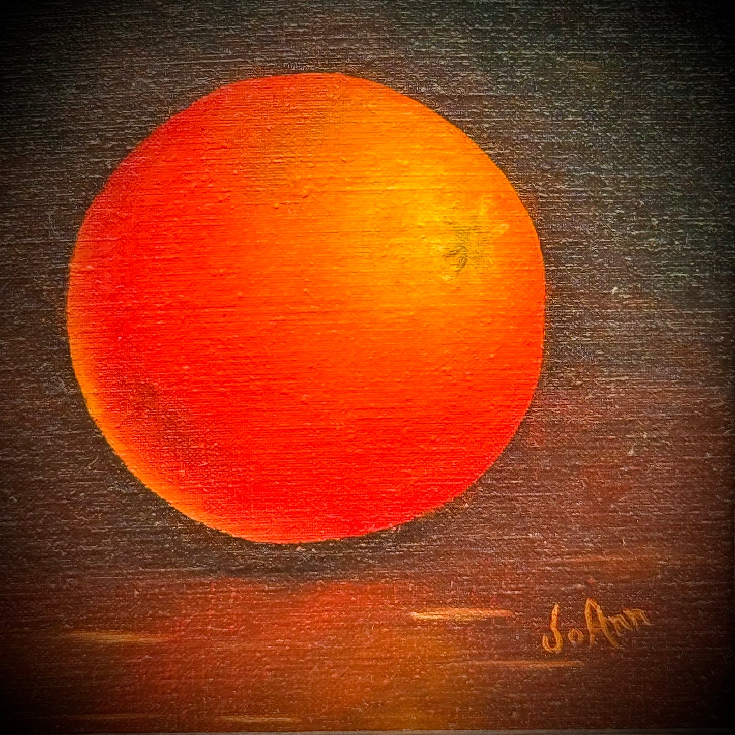 Artist JoAnn Ehlers Framed Original Orange Painting on Board