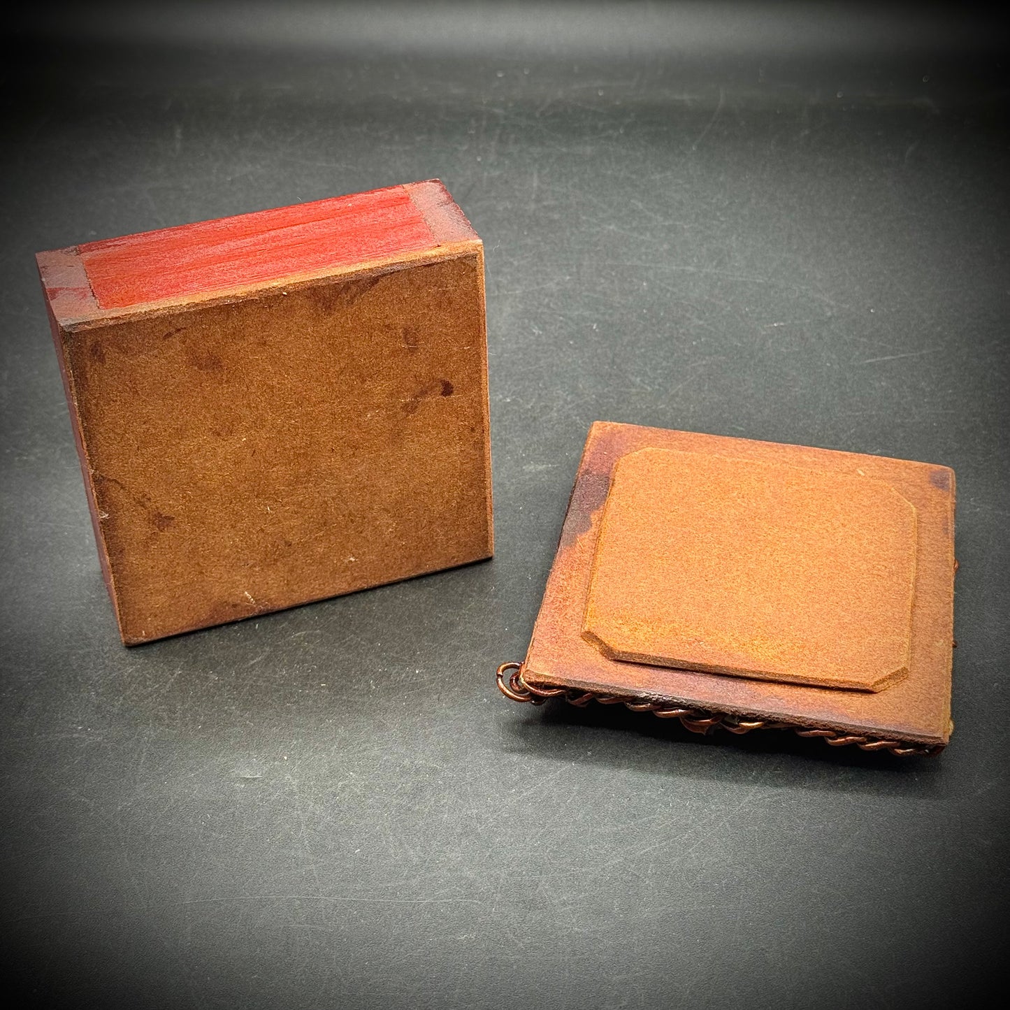 Dense Copper Folk Art Assemblage Trinket Box Made in Uruguay