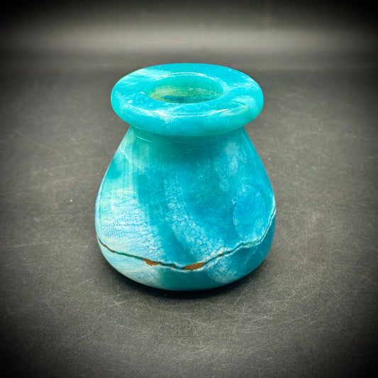 Blue Calcite Carved Vase