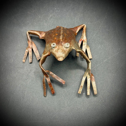 Folk Art Metal Frog