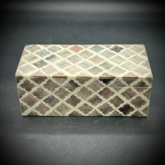 Stunning Mela Carved Bone Lidded Box - Made in India