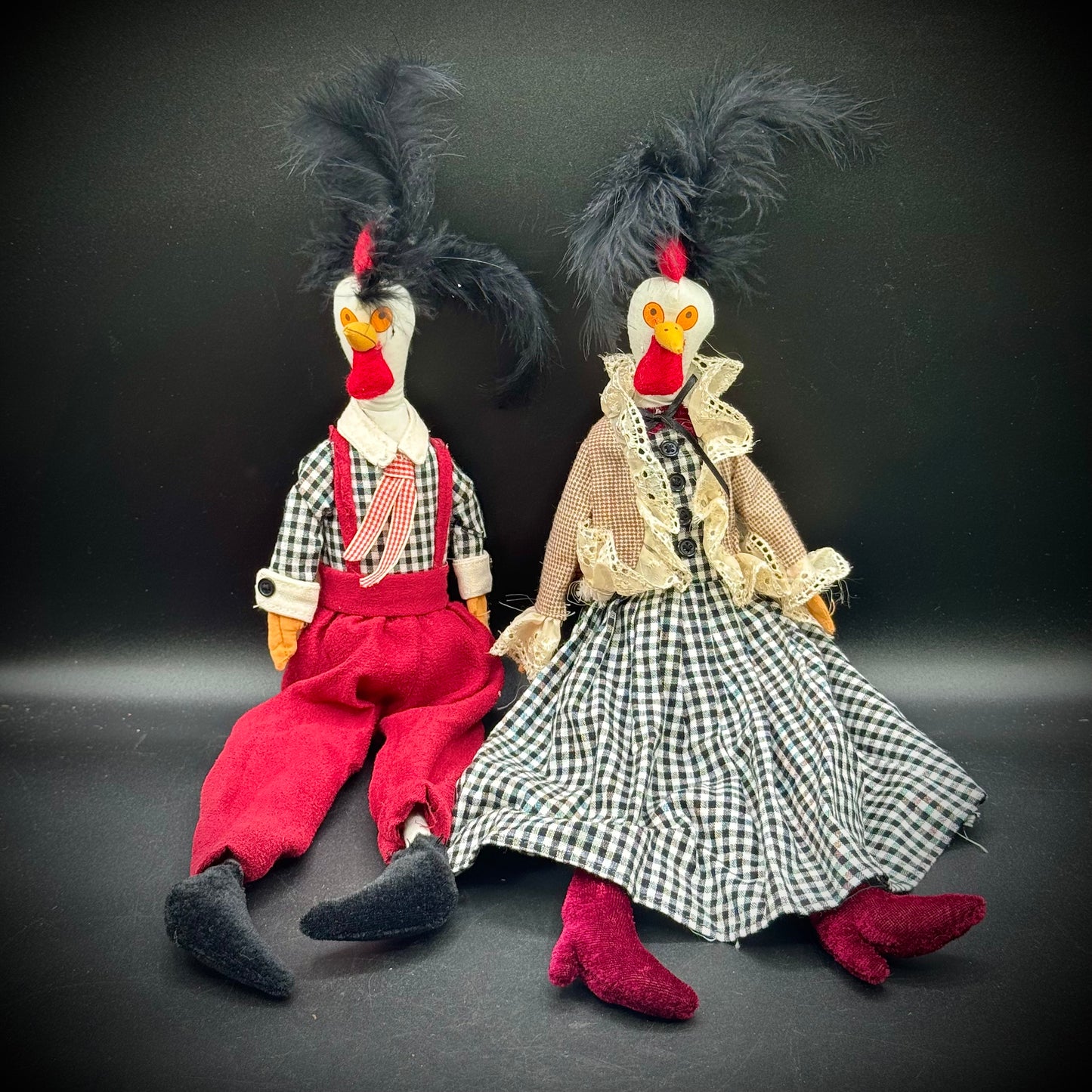 Pair of New w/Tags Cracker Barrel Whimsical Chickens