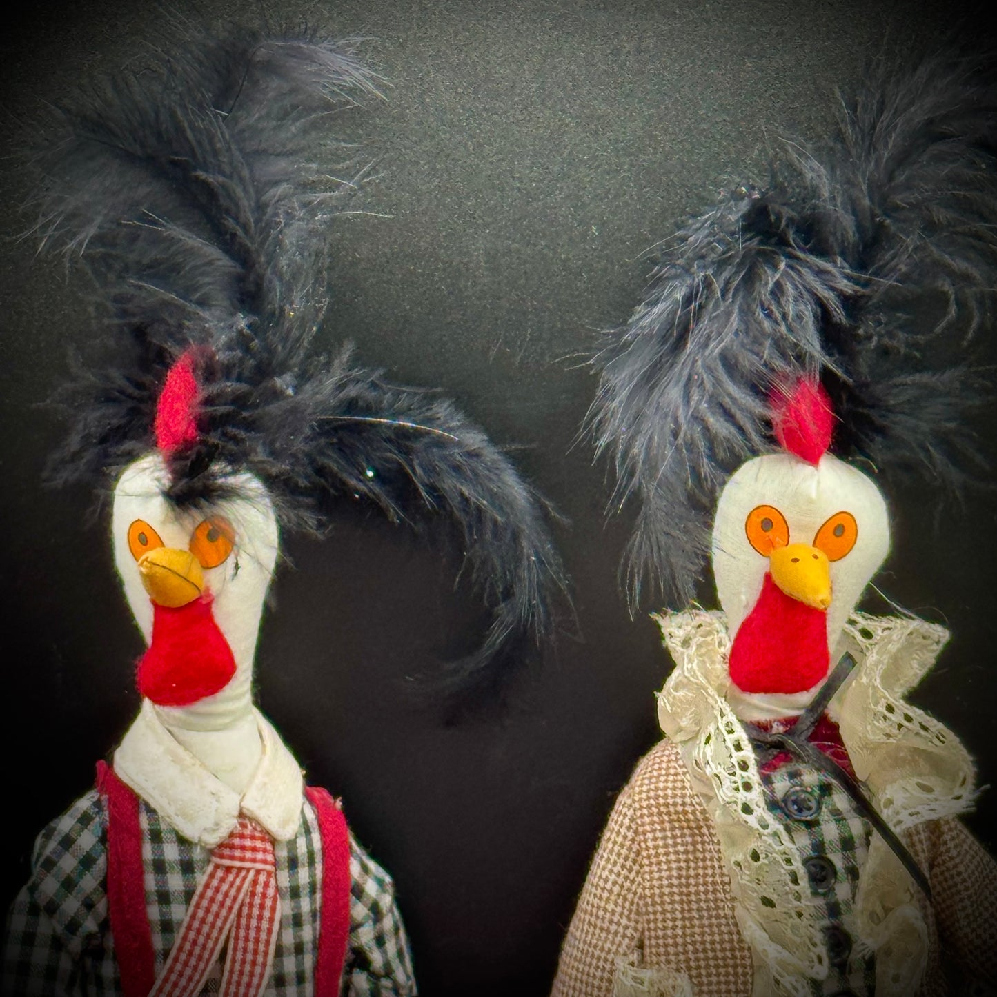 Pair of New w/Tags Cracker Barrel Whimsical Chickens