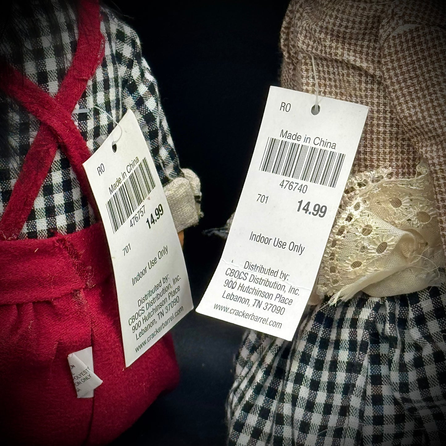 Pair of New w/Tags Cracker Barrel Whimsical Chickens