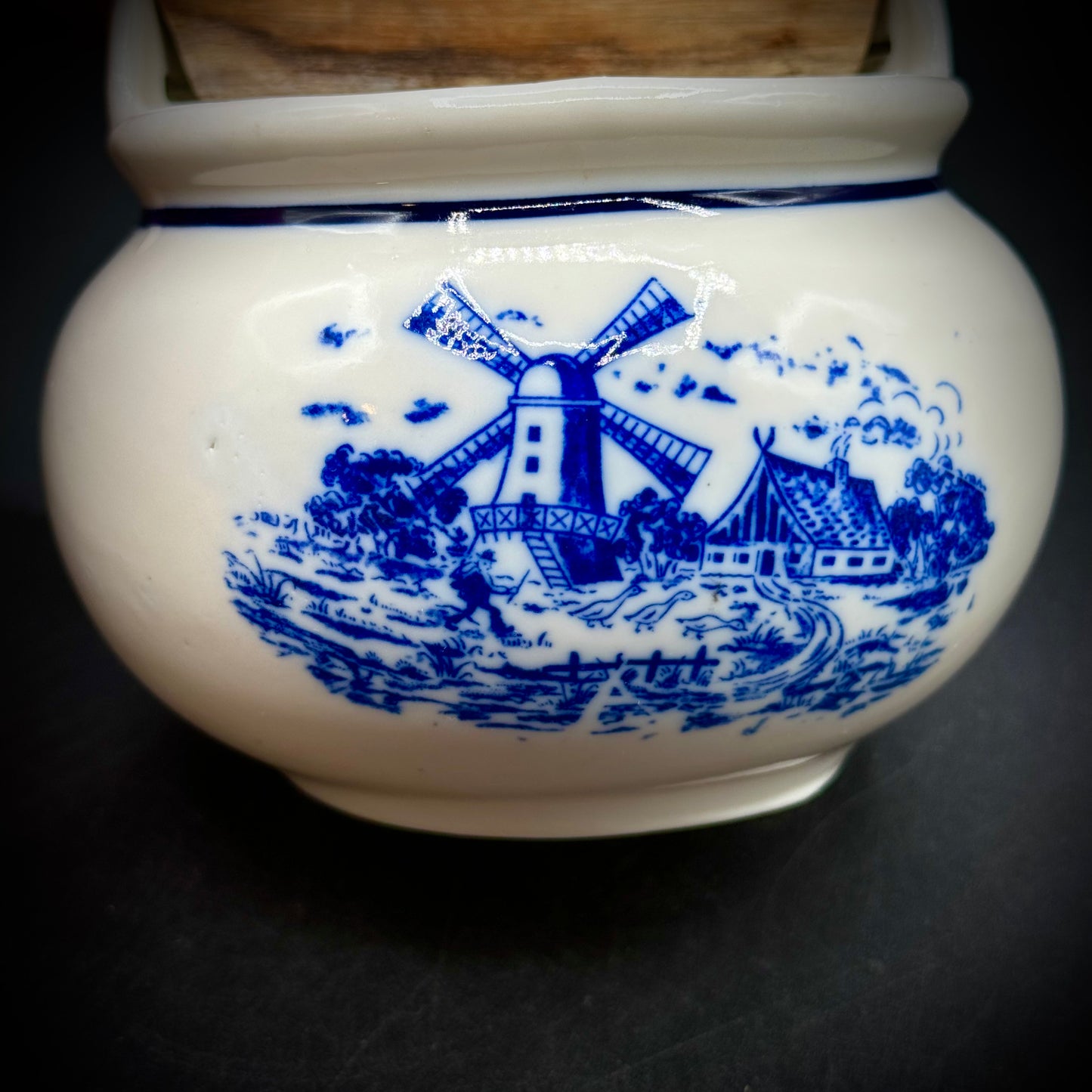 Vintage Delft Wall Hanging Salt Box