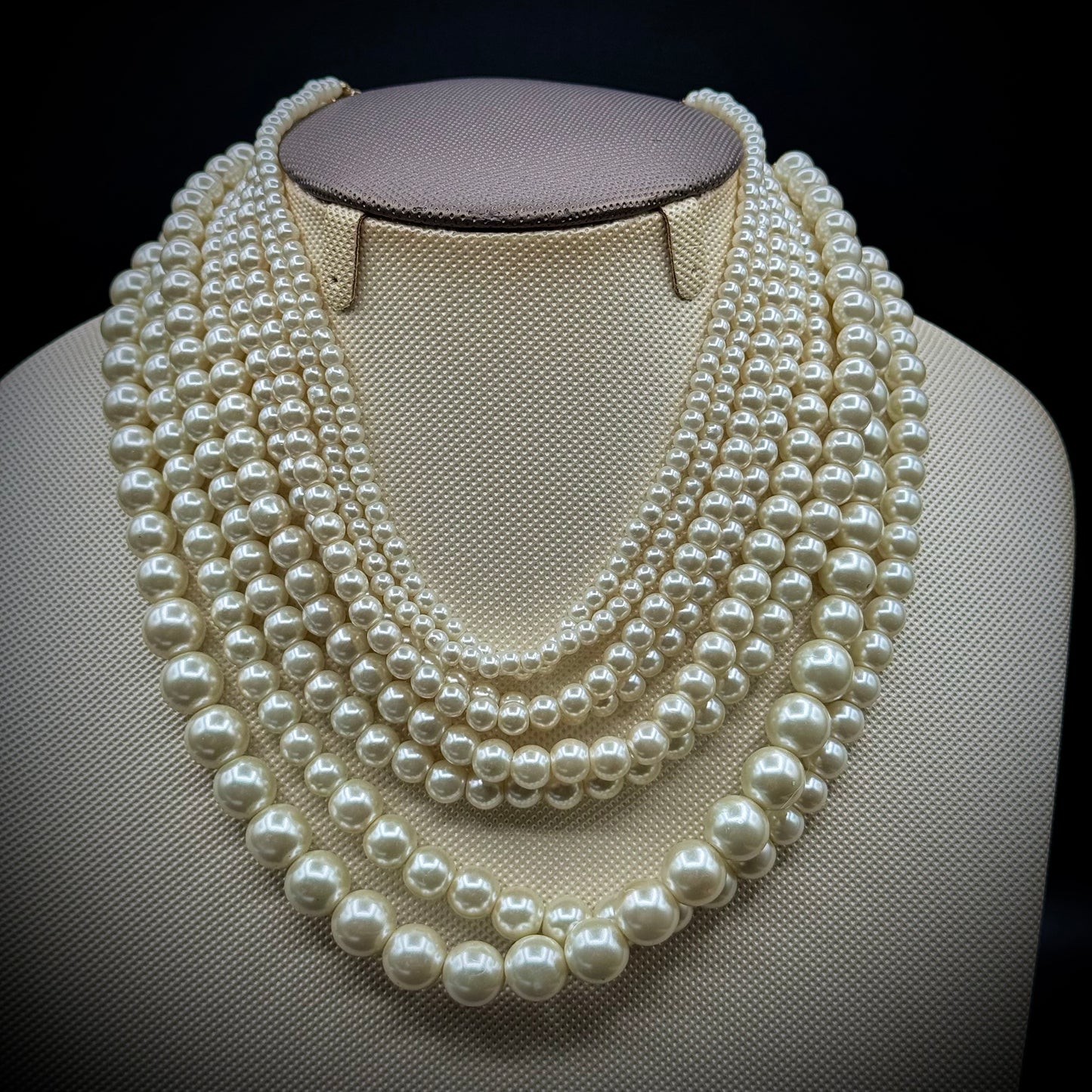 New w/Tags One Wink 8-Strand Vintage Faux Pearl Necklace
