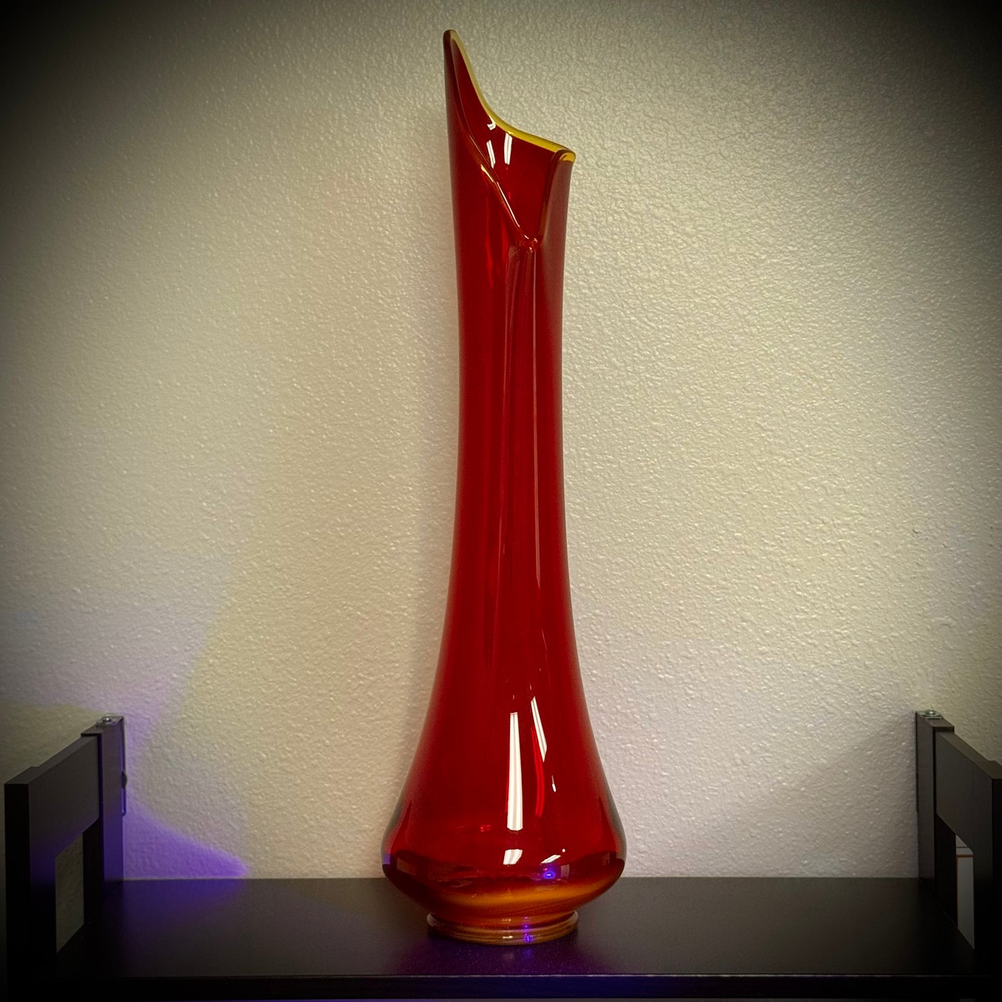 Exquisite Giant Amberina Swung Vase