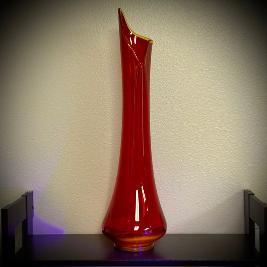 Exquisite Giant Amberina Swung Vase