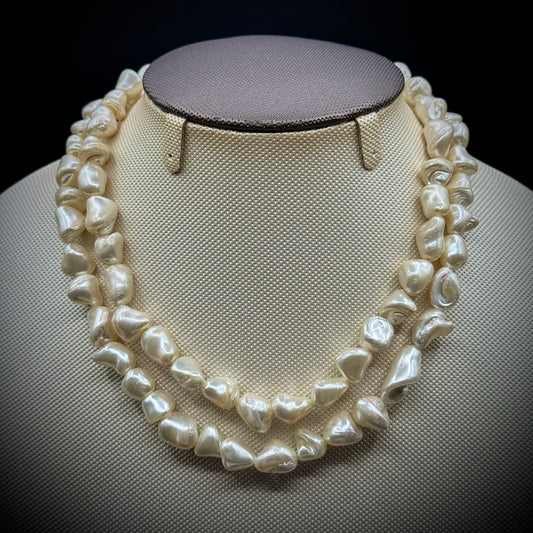 White Baroque Irregular Freshwater Pearl Necklace