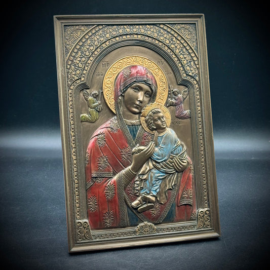 High Quality "Our Lady of Perpetual Hope" Bas Relief Icon