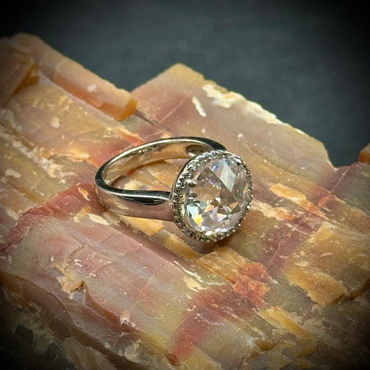 Sterling Silver .925 Ring with Faceted Stone