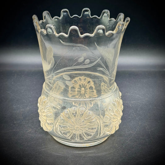 Antique 1890s EAPG Vase with Crown Rim