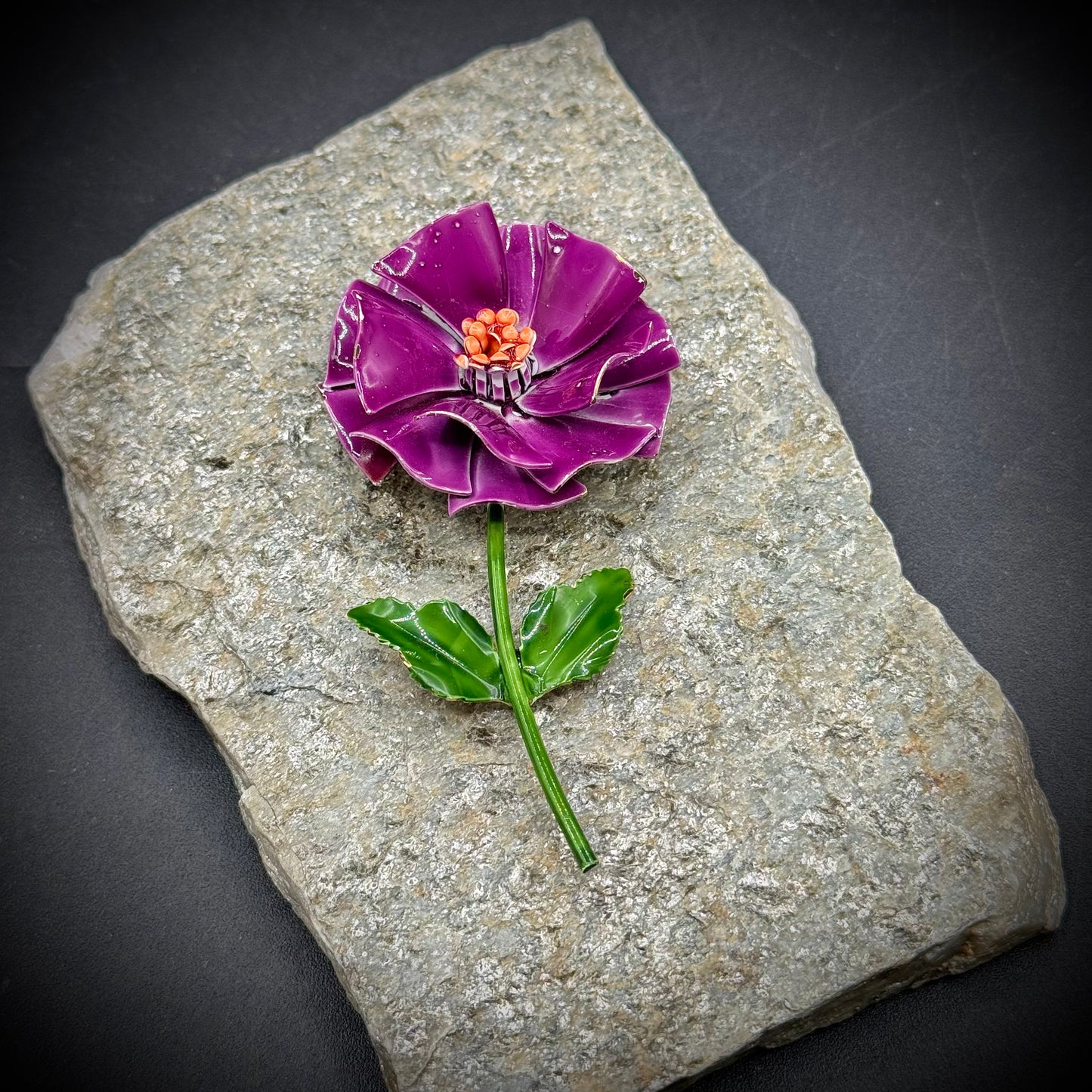 Vintage Metal Flower Brooch