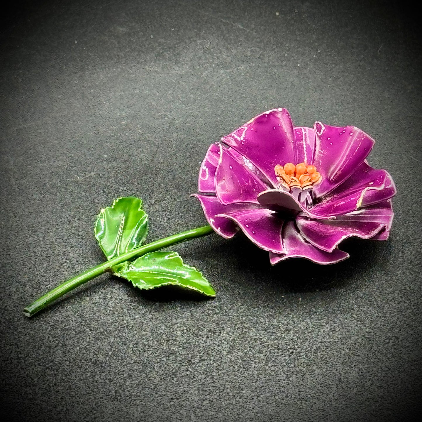 Vintage Metal Flower Brooch