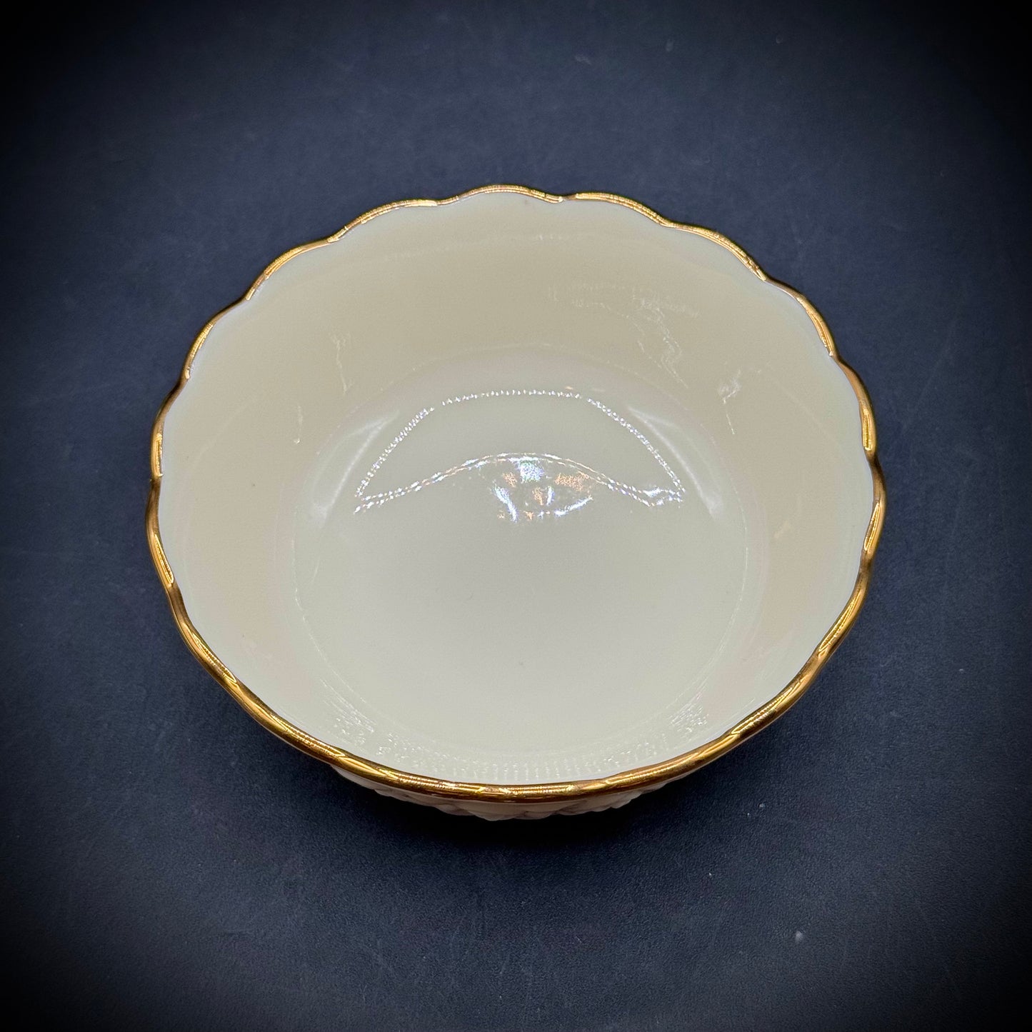 Vintage Lenox USA Small Round Rose Motif Candy Dish