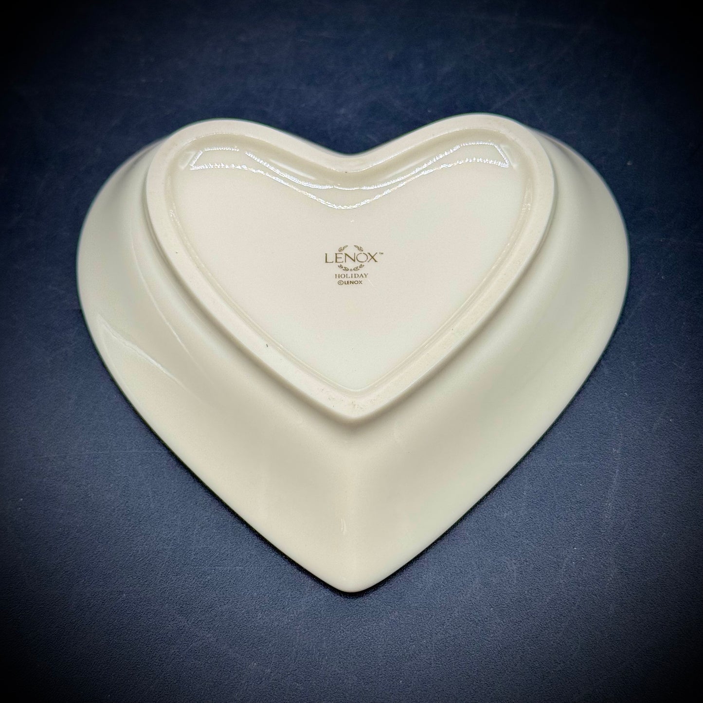 Vintage Lenox USA Holiday Heart Trinket Dish