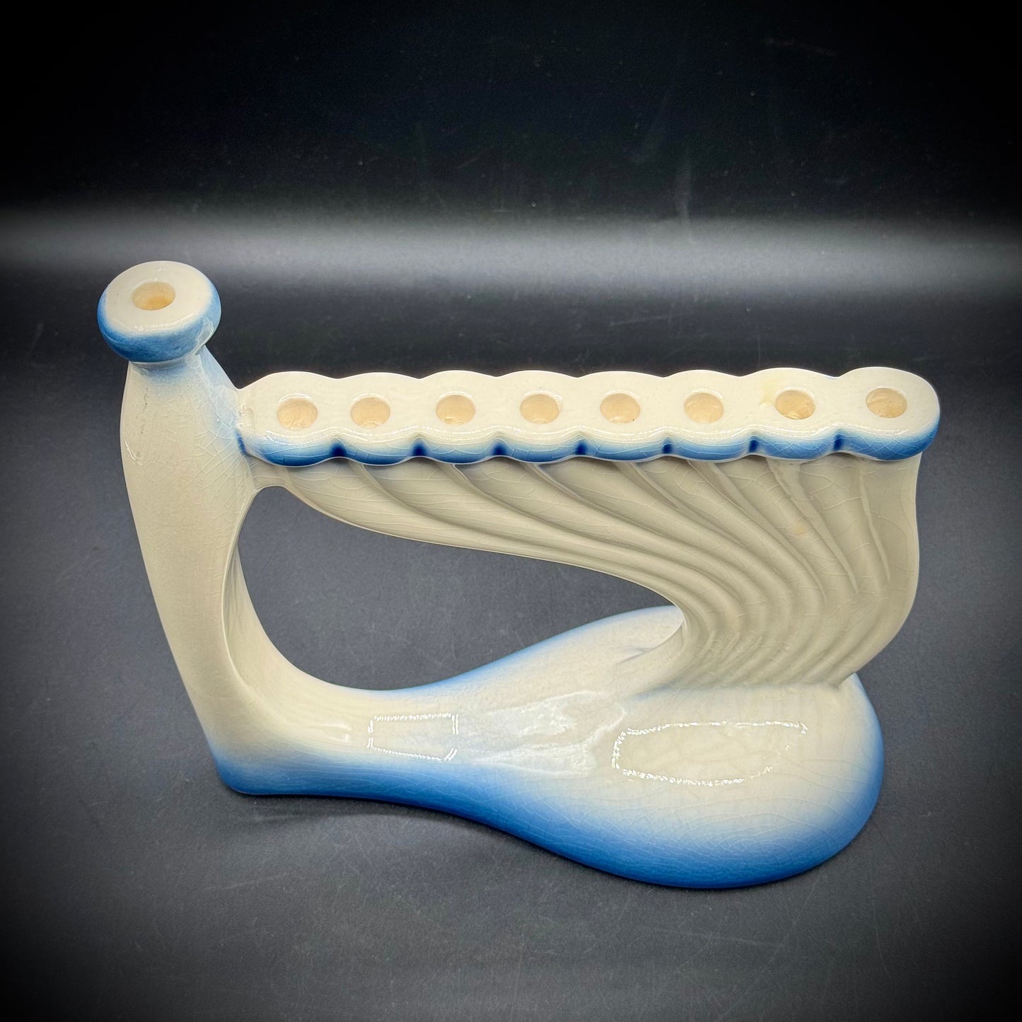 Vintage Kfar Menachen Ceramic Menorah - Made in Isreal