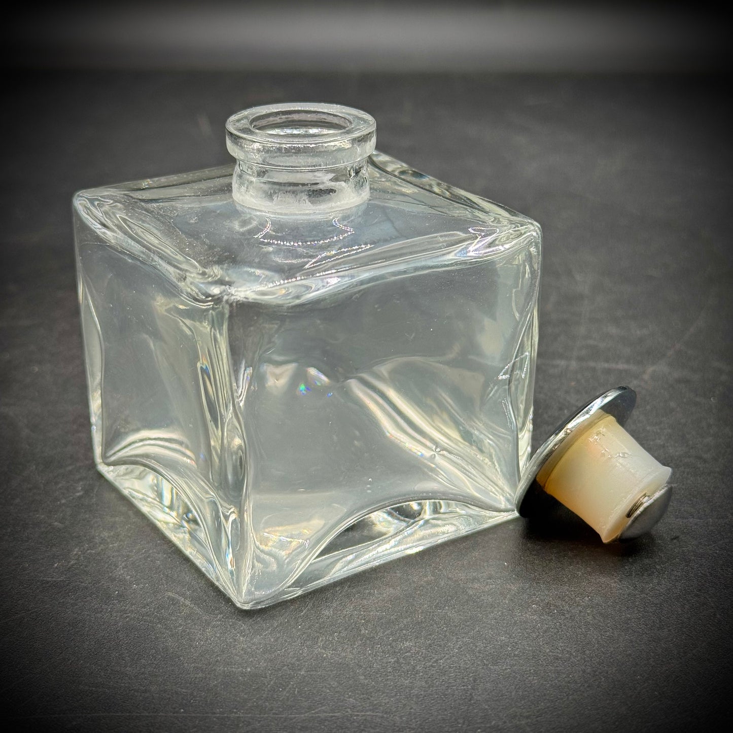 Heavy Glass Ink Well/Dresser Jar with Stopper