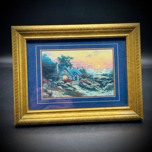 Vintage Thomas Kinkade "Cottage By The Sea" Framed Print