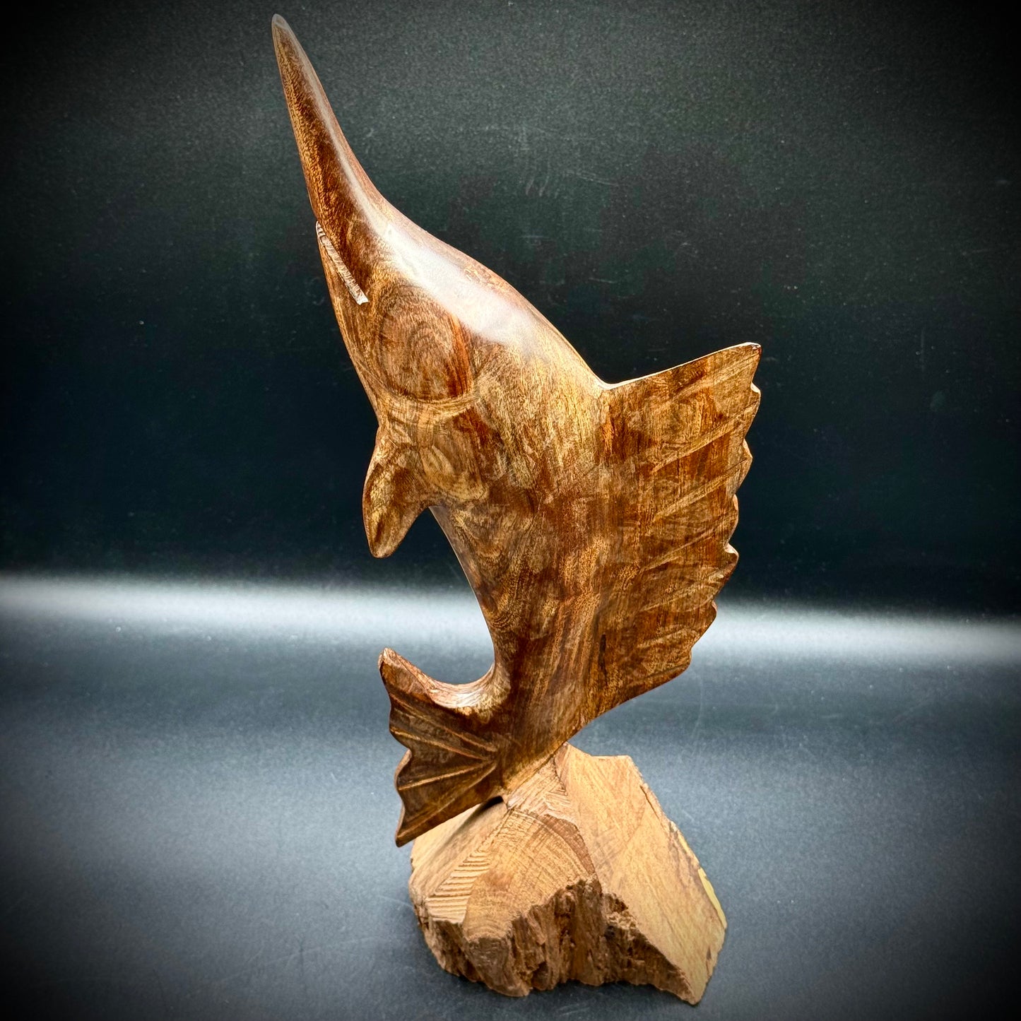 Carved Ironwood Marlin Fish Statue